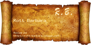 Rott Barbara névjegykártya